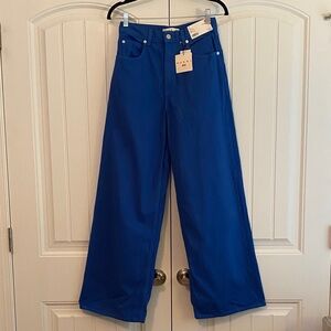 NWT‎ Marni x Uniqlo Blue Wide Leg Baggy Women's Jeans Size 23 x 31 NEW